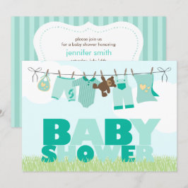 Babykleidung Neutrale Babydusche Einladung