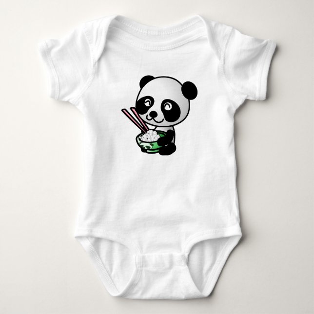 Babykleidung. Panda. Baby Strampler (Vorderseite)