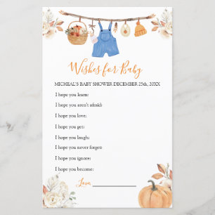Babykleidung Pumpkin Baby Dusche Wünsche für Baby