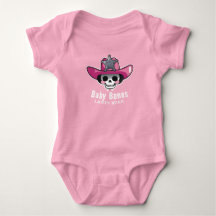 Babyknochen Halloween, Skeleton Cowgirl Personaliz
