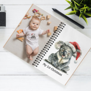 Babykoala mit Weihnachtsmütze, anpassbar Notizbuch