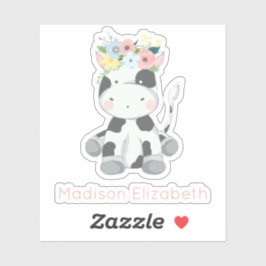 Babykuh mit Individuelle Name aus geborenem Kinder Aufkleber