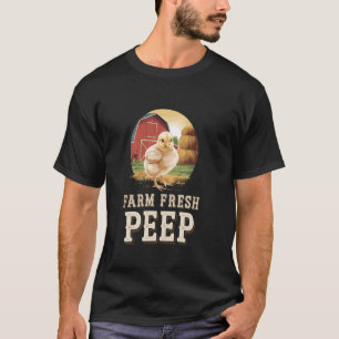Babyküken auf Bauernhöfen mit Traktoren Scheunen u T-Shirt
