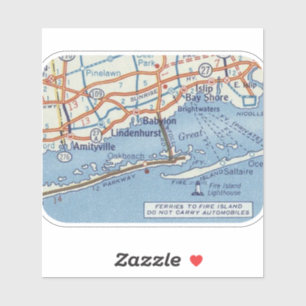 Babylon NY Classic Map Aufkleber