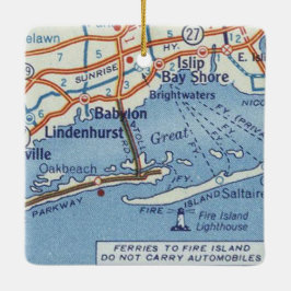 Babylon NY Vintag Map Keramikornament