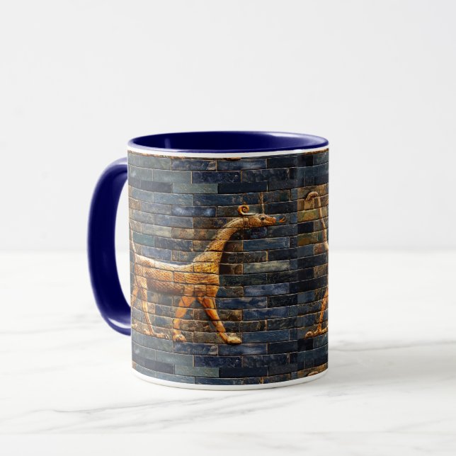 BABYLONIAN SNAKE DRAGONS Antique Assyrian Art  Tasse (Vorderseite Links)