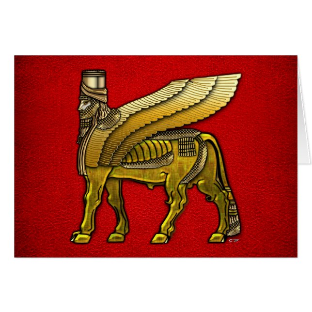 Babylonian Winged Bull Lamassu (Vorderseite (Horizontal))