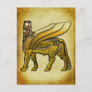 Babylonischer geflügelter Stier Lamassu Postkarte