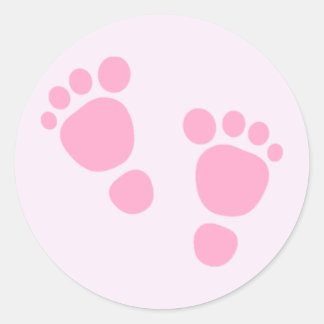 Babymädchen-Aufkleber, rosa Füße Runder Aufkleber
