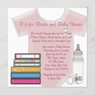 Babymädchen mit Bücherdusche Einladung