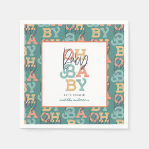 Babymädchen mit modernem Baby-Duschbad Party Serviette