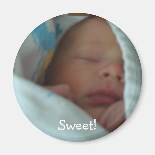 Babymagnete Neue Babys in Blanket Personalisiert Magnet (Vorne)