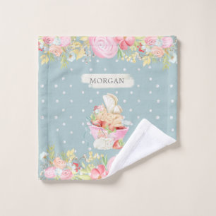 Babymärchen niedlicher Garten verzaubert Monogramm Waschlappen