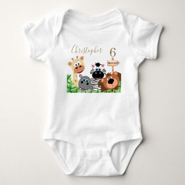 Babymeilenstein Bearbeitung Monat Personalisierter Baby Strampler (Vorderseite)