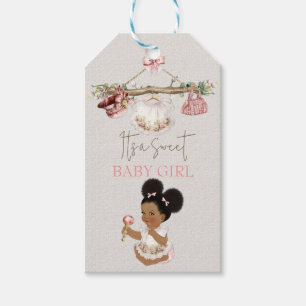 Babymode Mädchen Babyparty Elfenbein Rosa Geschenkanhänger