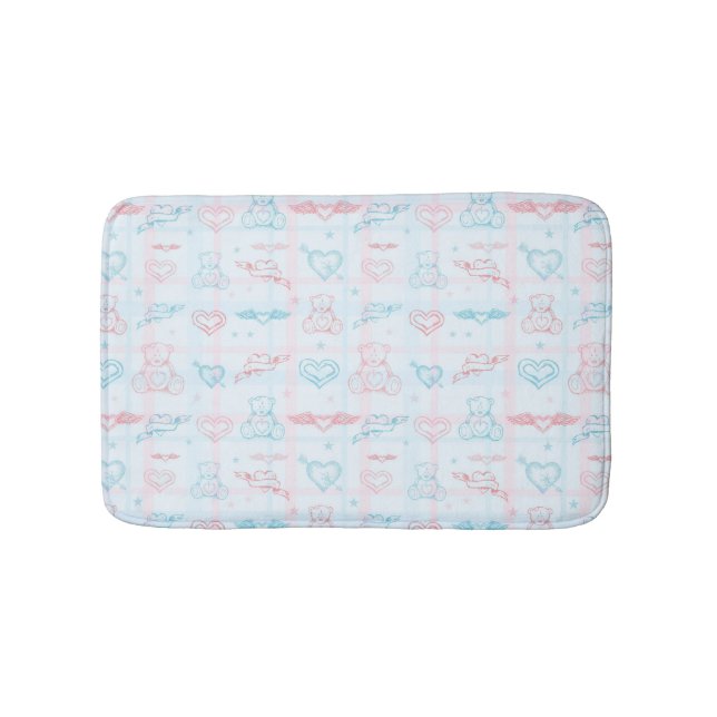 Babymuster mit Teddybären Badematte (Vorderseite)