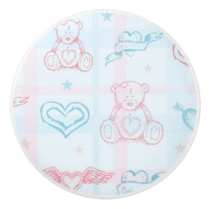 Babymuster mit Teddybären Keramikknauf