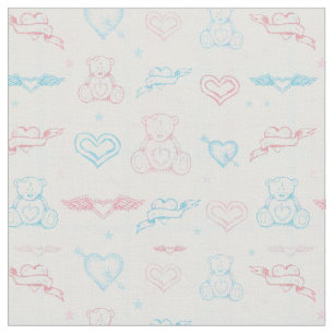 Babymuster mit Teddybären Stoff