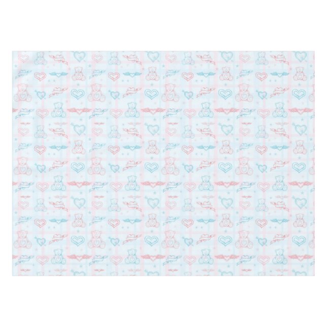 Babymuster mit Teddybären Tischdecke (Vorderseite (Horizontal))