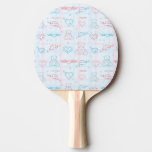 Babymuster mit Teddybären Tischtennis Schläger