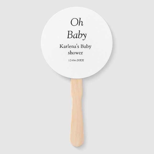 Babynahrung Baby Dusche Datum einfach minimal Fächer (Vorderseite)