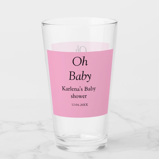 Babynahrung Baby Dusche Datum einfach minimal Glas (Vorderseite)