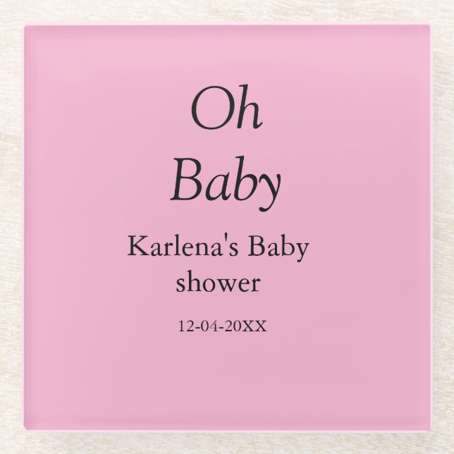 Babynahrung Baby Dusche Datum einfach minimal Glasuntersetzer (Vorderseite)