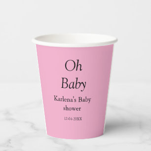 Babynahrung Baby Dusche Datum einfach minimal Pappbecher