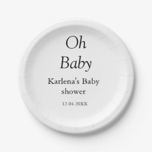 Babynahrung Baby Dusche Datum einfach minimal Pappteller