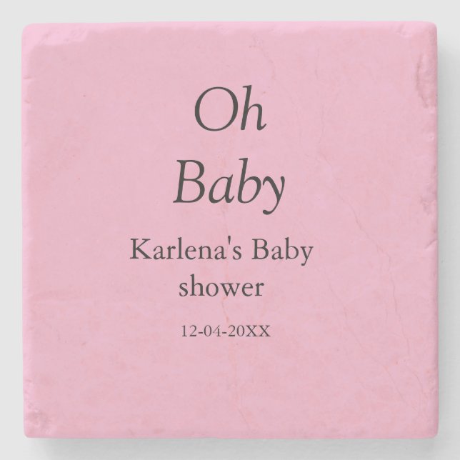 Babynahrung Baby Dusche Datum einfach minimal Steinuntersetzer (Vorderseite)