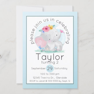 Babynahrung mit Blume zum Geburtstag Einladung