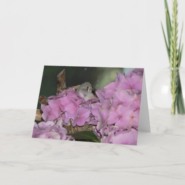 Babynahrung mit Hydrangias-Grußkarte Karte (Vorderseite)