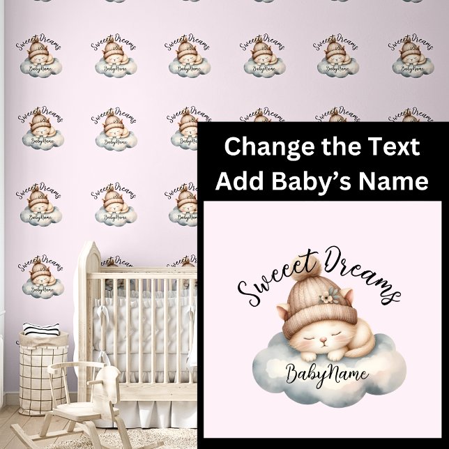 Babyname hinzufügen, Text ändern, Niedliches Schla Tapete (Von Creator hochgeladen)