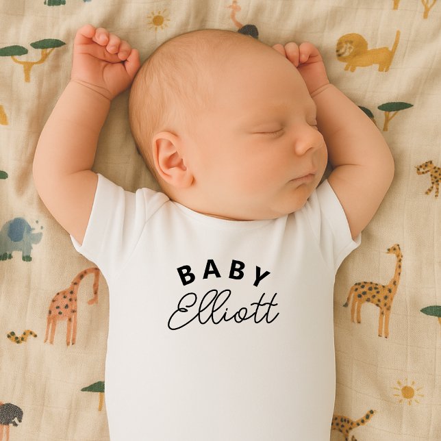 Babyname Neugeborene Anreise Geschenk Personalisie Baby Strampler (Von Creator hochgeladen)