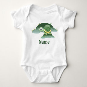 Babyname Niedlich Schildkröte Custom Säugling Stra Baby Strampler