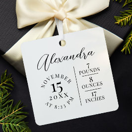 Babyname und Geburtsstats Foto White Keepake Ornament Aus Metall