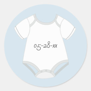 Babyoutfit-Aufkleber mit Fälligkeitsdatum Runder Aufkleber