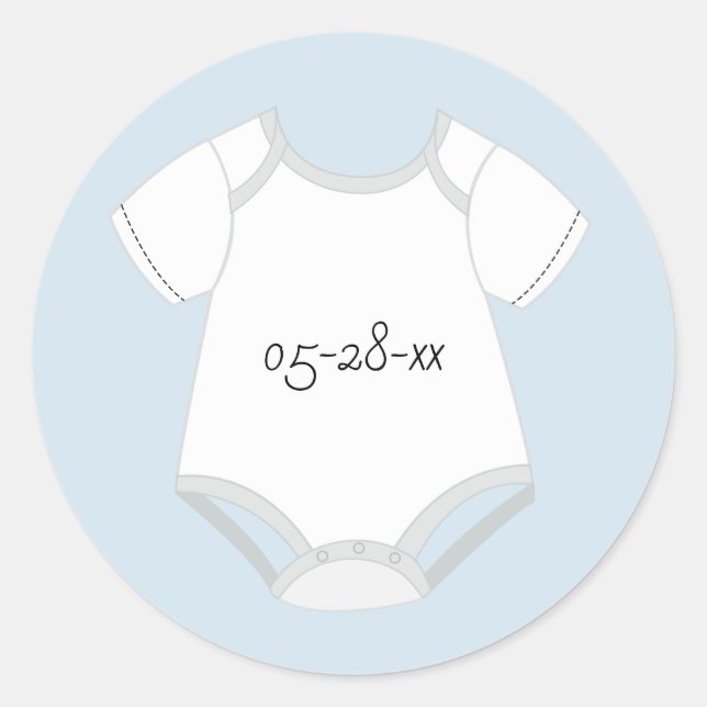 Babyoutfit-Aufkleber mit Fälligkeitsdatum Runder Aufkleber (Vorderseite)