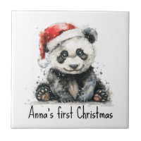 Babypanda mit Weihnachtsmütze, anpassbar