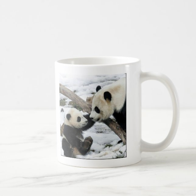 Babypanda und -mamma kaffeetasse (Rechts)