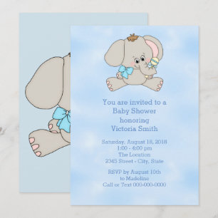 Babyparty-Baby-Baby-Elefant Einladung