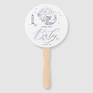 Babyparty   Baby Girl Whale Mermaid Hand Fan Fächer
