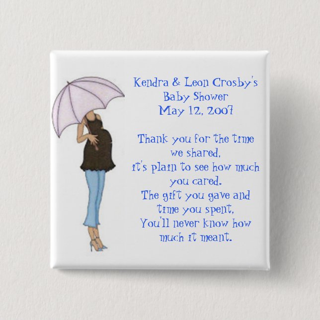 Babyparty-Bevorzugung Button (Vorderseite)