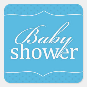 Babyparty-Blau-Aufkleber Quadratischer Aufkleber