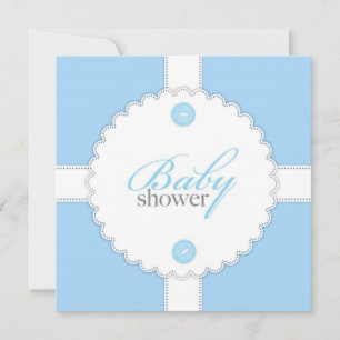 Babyparty Dantel Jungen-flache Einladung