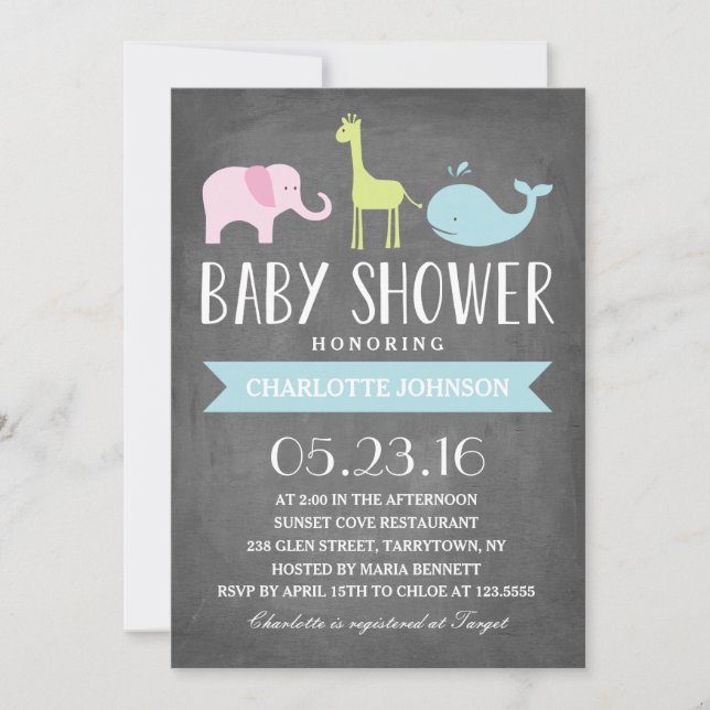 Babyparty der Babyparty-Tier-| Einladung (Vorderseite)