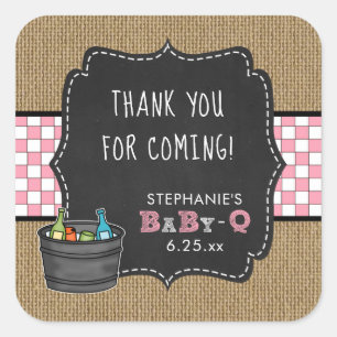Babyparty des Babys Q danken Ihnen, Aufkleber ROSA