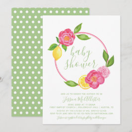 Babyparty des Sommer-Zitrusfrucht-BlumenKranz-| Einladung