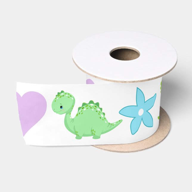 Babyparty-Dinosaurier Satinband (Spule)