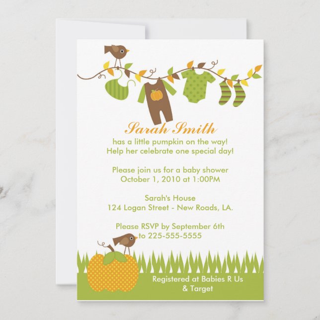 Babyparty Einladung (Vorderseite)